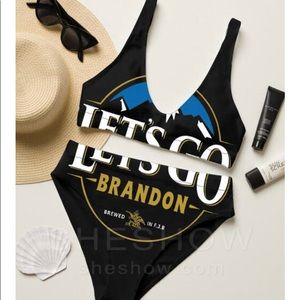 “Let’s Go Brandon” - brand new bikini with tags sz medium